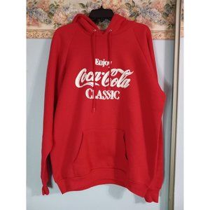 Coca Cola XL Vintage 90s Fleece Casual Classic Unisex Hooded Sweatshirt